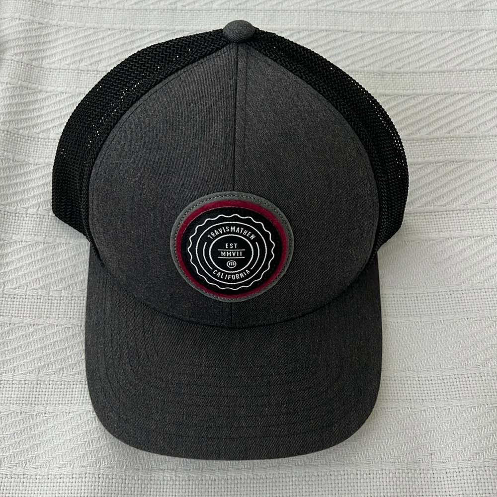 Travis Mathew California Gray/black/red Hat SnapBack